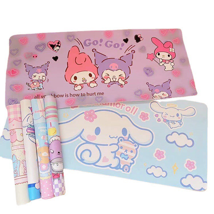 Miếng lót chuột máy tính cỡ to hoạt hình - Thảm lót tay trải bàn học, bàn làm việc decor nhiều hình cute nhựa PVC