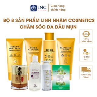Bộ 8 sản phẩm linh nhâm cosmetics chăm sóc da dầu mụn