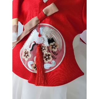 váy hanbok cho bé tặng cài