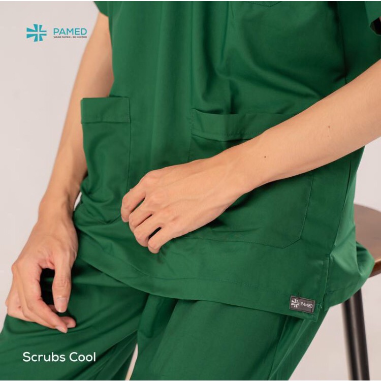 Bộ Scrubs Bác Sĩ Vải Cool mát Tay Ngắn - Thương hiệu Pamed