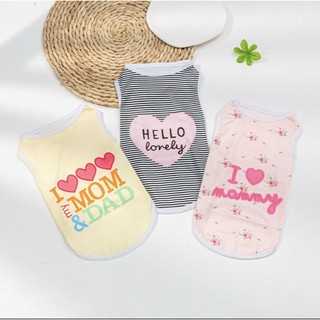 Áo thun cotton sát nách cho chó mèo dễ thương