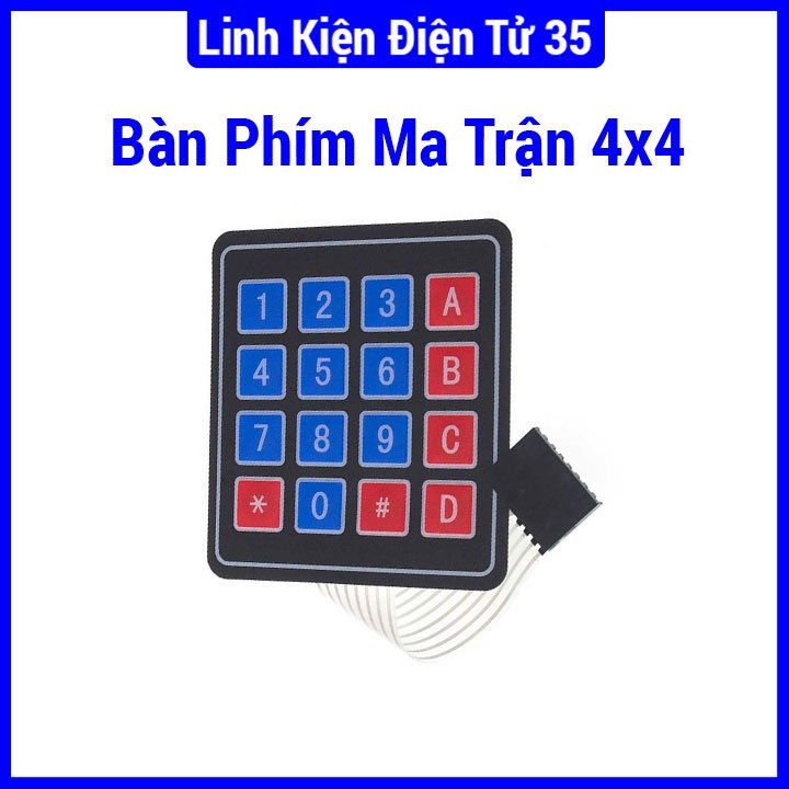 Bàn phím ma trận 4x4 siêu tiện lợi gồm 16 phím dạng mềm đơn giản kích thước 77x69mm