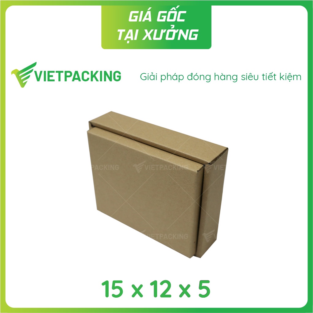 15x12x5 - 25 hộp carton nắp rời, hộp âm dương đựng ví da, bóp da nam, dây nịt, phụ kiện V1083