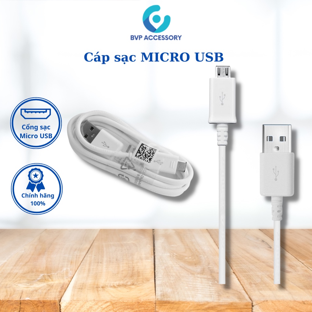 Dây sạc Samsung Micro USB chính hãng, cáp sạc nhanh MADE IN VIET NAM dùng để sạc điện thoại sao chép dữ liệu - BVP