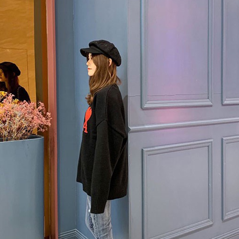 IELGY IELGY Áo sweater Dệt Kim Dáng Rộng Kiểu Dáng Ngọt Ngào Dễ Phối Đồ Cho Nữ