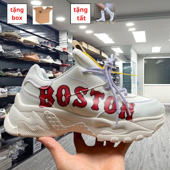 Giày 𝗠𝗟𝗕 BOSTON, MLB LA, MLB ĐẾ NÂU đen cổ thấp, giày mlb chuẩn S.cấp full phụ kiện