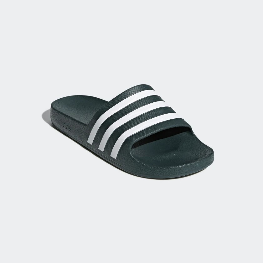Dép chính hãng adidas adilette aqua xanh rêu nam nữ đúc nguyên khối quai ngang không thấm nước