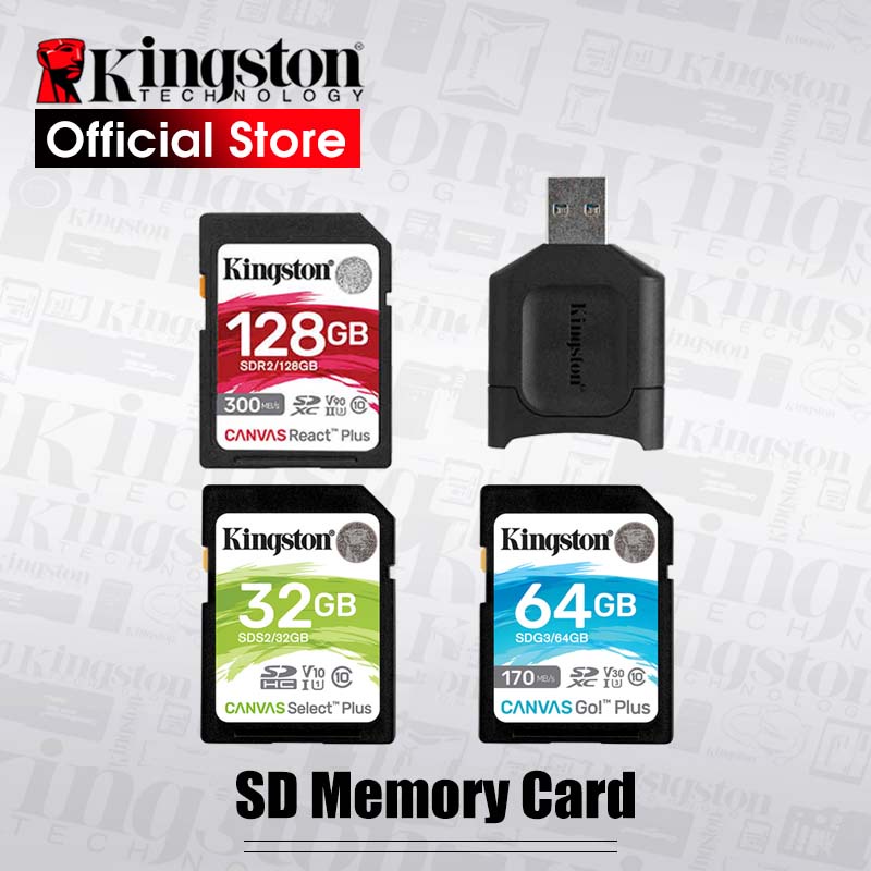Thẻ Nhớ Kingston 128GB U3 / U1 SD 32GB 128GB 16GB 64GB 256GB 512GB Cho MáY ẢNh
