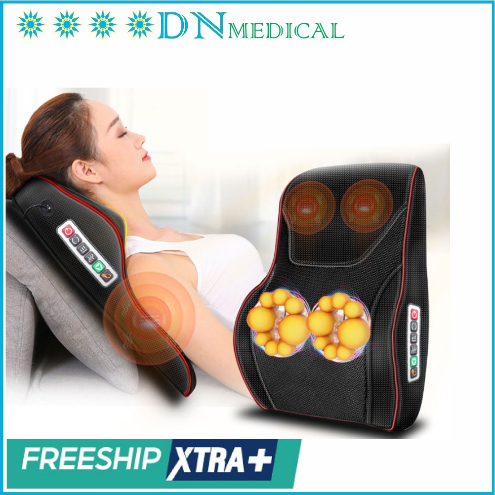 Gối Massage Lưng Vai Cổ Xoay Rung Hồng Ngoại Cao Cấp, Máy Massa Giảm Đau Vai Gáy SA L16