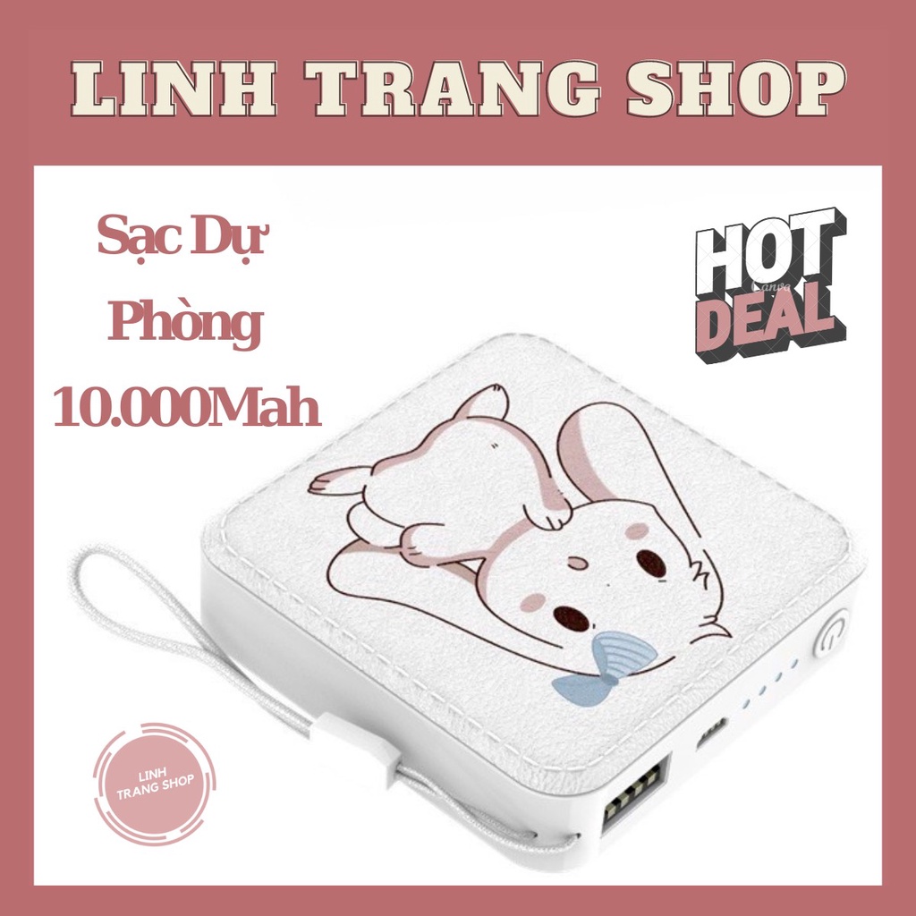 Sạc Dự Phòng Nhỏ Dung Lượng 10000mAh Nhiều Hình Dễ Thương