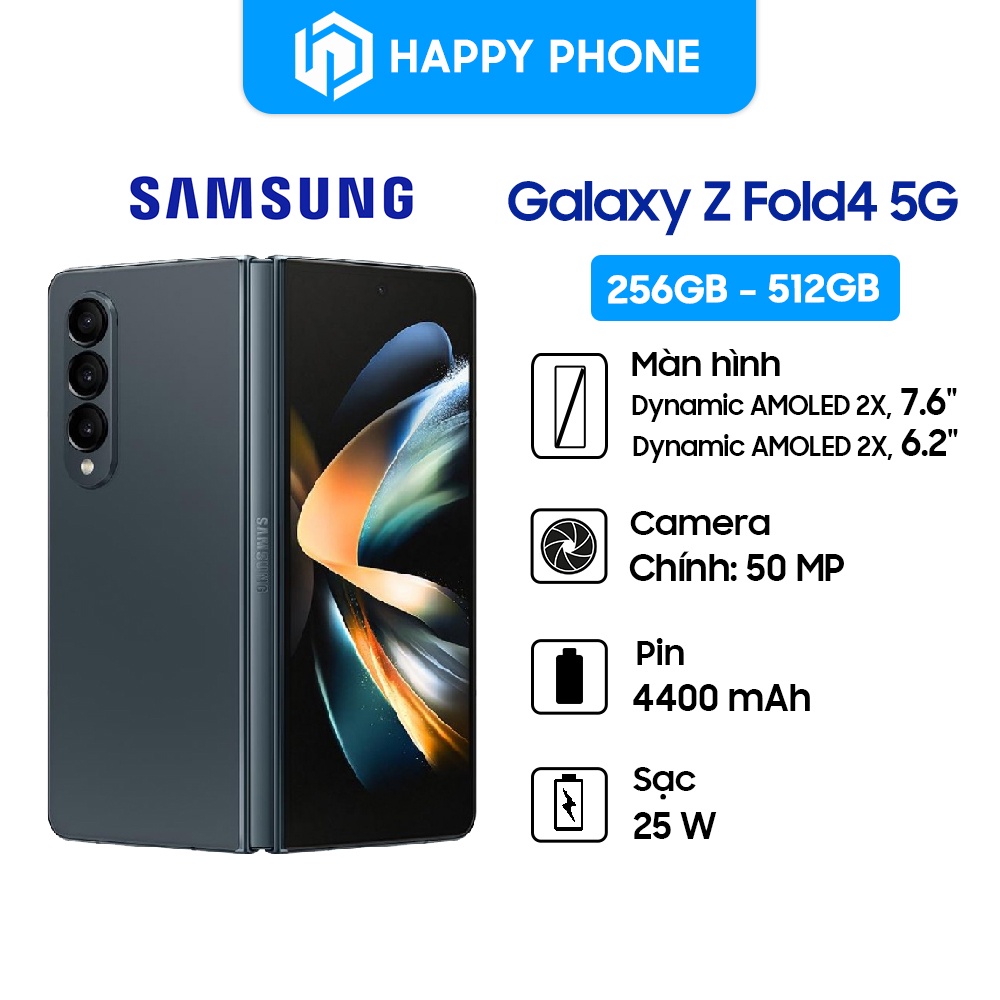 Điện thoại Samsung Galaxy Z Fold4 - Hàng Chính Hãng, Mới 100%, Nguyên seal, Bảo Hành 12 Tháng