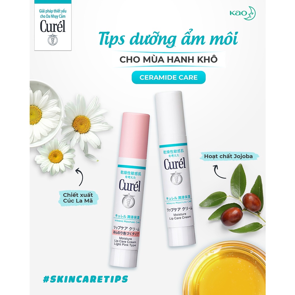 Son Dưỡng Ẩm Chuyên Sâu Curél Intensive Moisture Care Moisture Lip Care Cream 4.2g