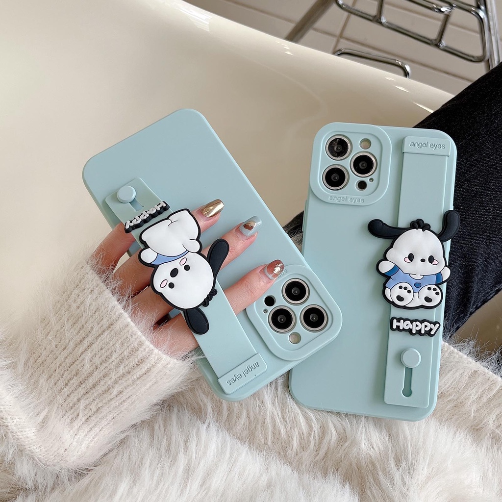 Ốp Điện Thoại silicon Mềm Họa Tiết Hoạt Hình Gắn Dây Đeo Cổ Tay Cho iphone 1514 pro max plus 13 pro max 11 12 pro max 7 8 plus