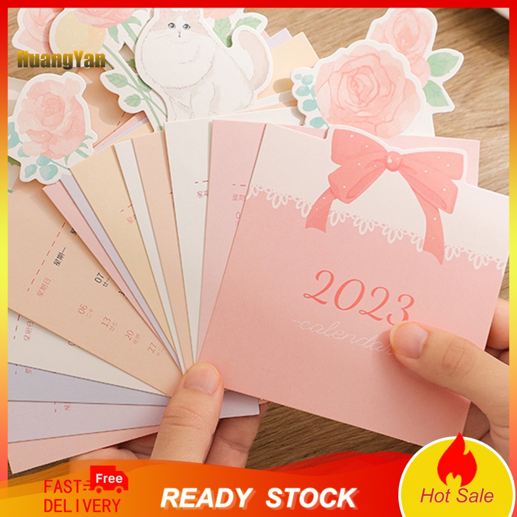 < Huangyan > Lịch Lên Kế Hoạch Hàng Tháng 2023 INS Mini Hình Hoa Nhiều Kiểu Dáng
