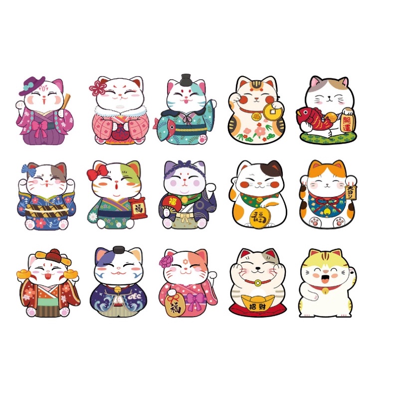 Combo 10 bao lì xì tết 2023 hoạt hình chibi hình con mèo siêu cute - Bộ 10 bao lì xì con mèo 3D tết Quý Mão