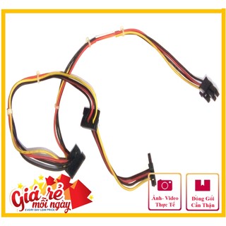 Cáp nguồn giắc 4 pin ra 3 sata - Chia nguồn sata cho ổ cứng SSD, HDD, DVD ROM