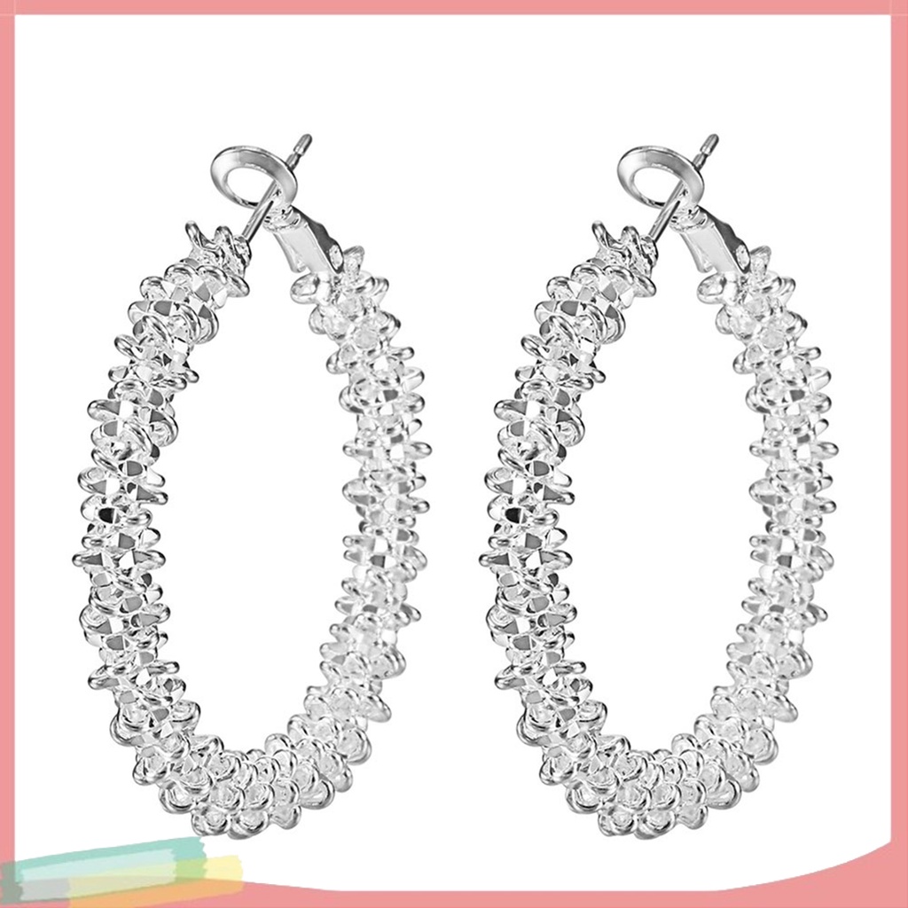 Đôi Khuyên Tai Mạ BạC LấP LáNh ThờI Trang Cho Nữ