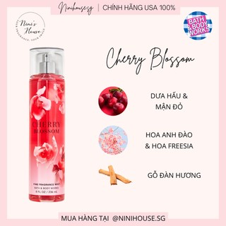 Xịt thơm body mist mùi Cherry Blossom - Bath and Body Works