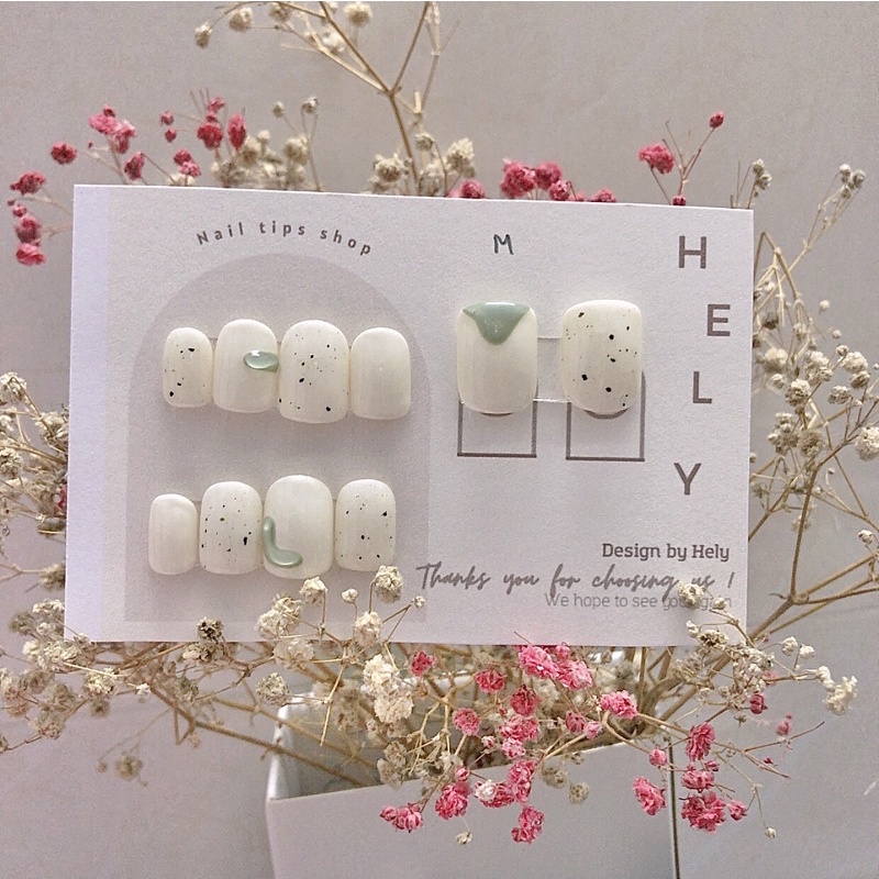 Nailbox Hely - Móng giả thiết kế, tự gắn kèm keo dán - Tông hoạ tiết, màu p.a.s.t.e.l