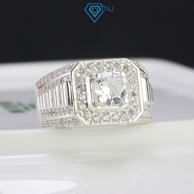 Nhẫn nam bạc 925 đính đá đẹp, sang trọng NNA0348 - Trang Sức TNJ