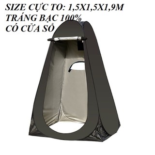 lều thay đồ 100% tráng bạc, tự bung khung thép, có cửa sổ thoáng trên đỉnh lều