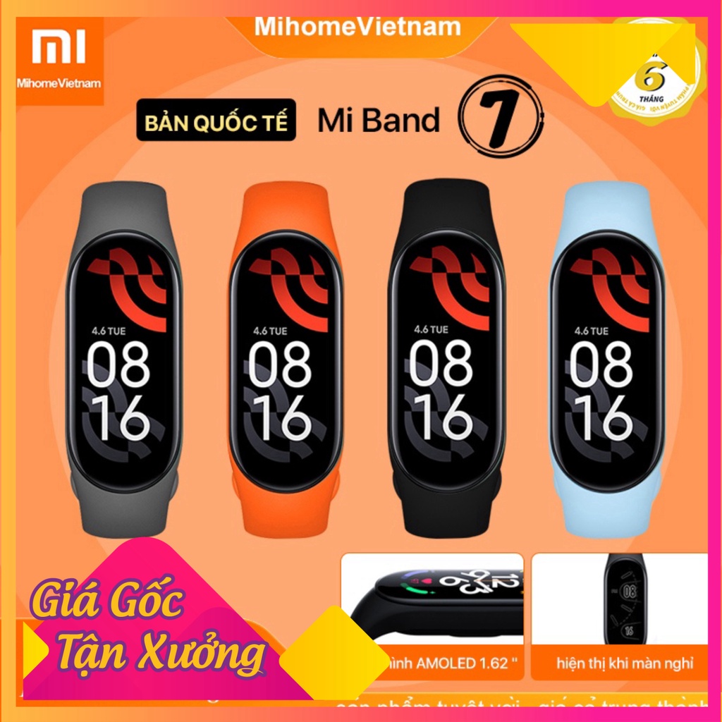 Vòng tay theo dõi sức khoẻ Mi Band 7 Xiaomi ｜mi band 6- Đồng hộ thông minh SIÊU SẬP SÀN
