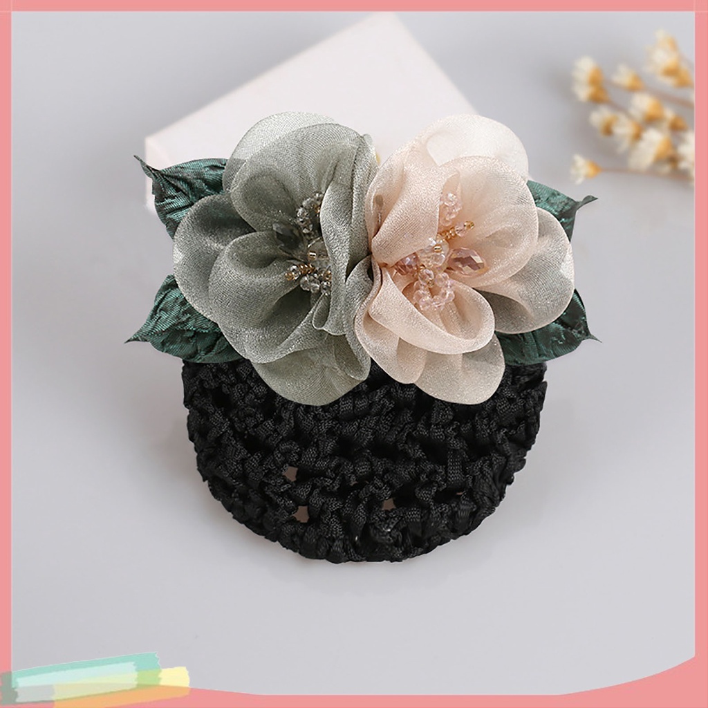 Búi Tóc Đính Hoa Và Hạt Châu Co Giãn Xinh Xắn Cho Nữ