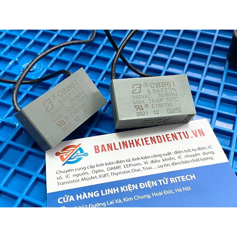 [Combo 2 chiếc] Tụ quạt CBB61 6.5uF 250VAC hàng chính hãng