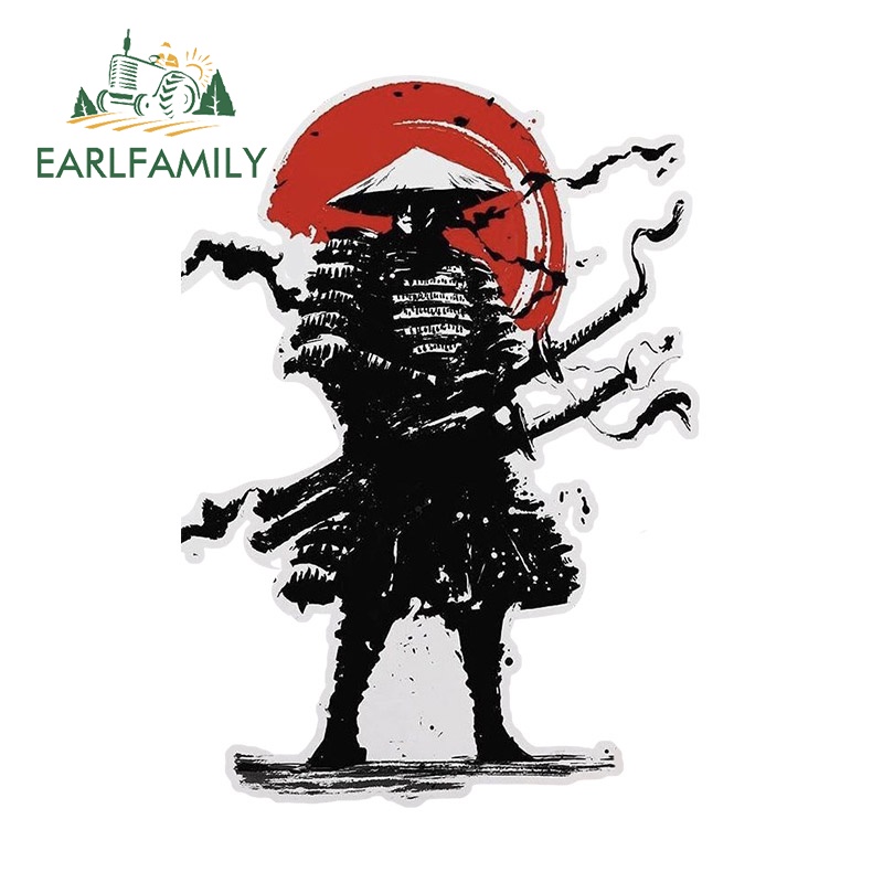 Earlfamily 13cm x 9.2cm nhật bản samurai dán xe tủ lạnh atv vinyl decal ván lướt sóng không thấm nước trang trí kính chắn gió