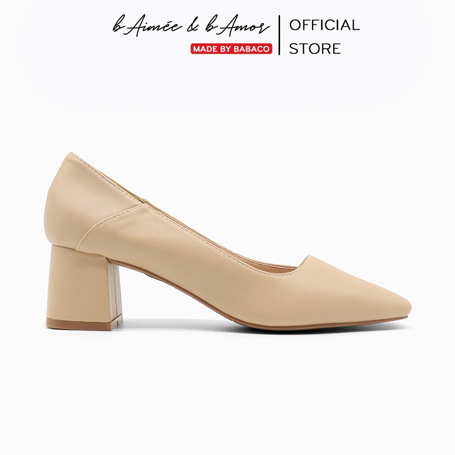 Giày cao gót 5p nữ Leaf Pumps Heels đế vuông mũi vuông thời trang công sở bAimée & bAmor - MS1676