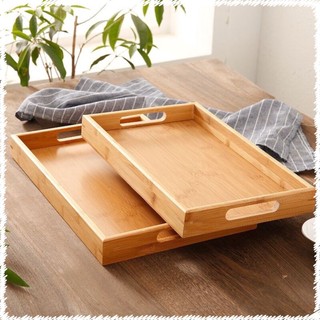 Khay gỗ tre đựng trà,thức ăn hình chữ nhật 38cm*25cm - An toàn, cao cấp,chắc chắn, kết cấu đơn giản dễ vệ sinh