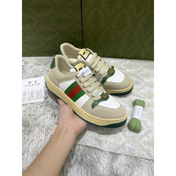 giày thể thao sneaker Gucci Sơn Tùng xám xanh mẫu mới bản cao cấp nam nữ ảnh thật