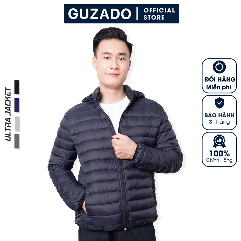 Áo khoác phao nam Guzado trần bông siêu nhẹ,2 lớp giữ ấm cực tốt MAP2201