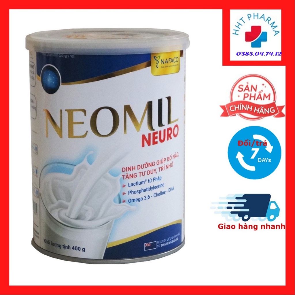Sữa Bột Neomil Neuro Dinh Dưỡng Giúp Bổ Não, Tăng Tư Duy - Trí Nhớ, hỗ trợ thiểu năng tuần hoàn não, rối loạn tiền đìnhh
