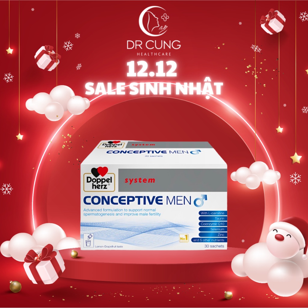 Conceptive Men - Bổ Tinh Trùng, Tăng Sức Đề Kháng, Tăng Cường Sinh Lý Nam, Tăng Thụ Thai (Hộp 30 gói) [Chính Hãng Đức]