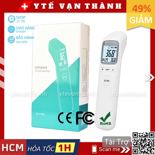 Nhiệt Kế Hồng Ngoại Đo Trán CK-T1803 | Scan, Đo cực nhanh 0.5 Giây -VT0313