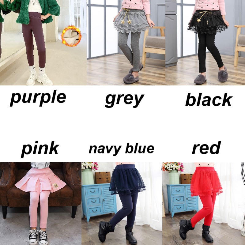 Quần Legging Phối Nhung Dày Ấm Áp Thời Trang Thu Đông Cho Bé