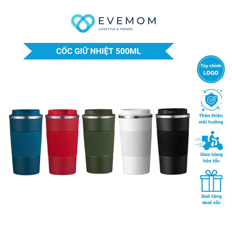 Cốc Giữ Nhiệt Coffee Inox Cao Cấp 500ml EVEMOM STORE CN002