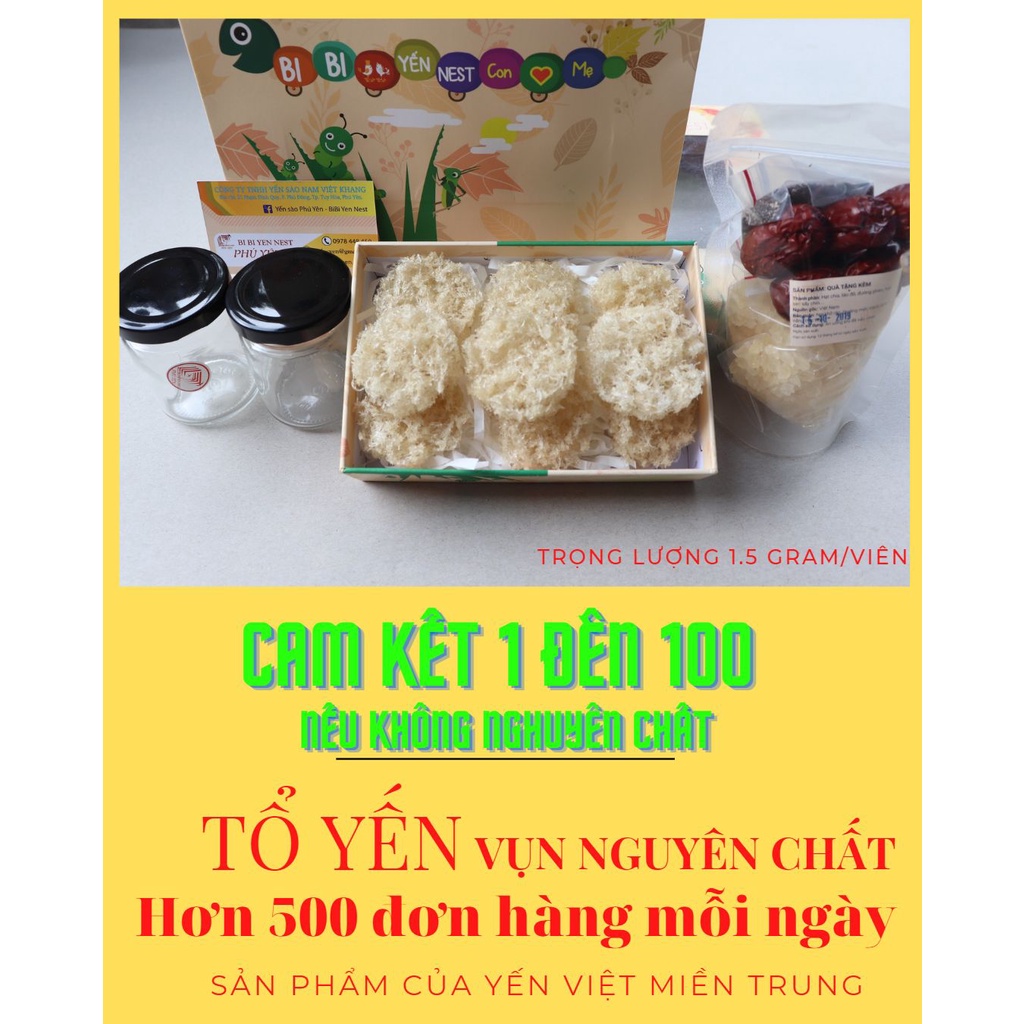 Yến vụn giá rẻ 💖 FREESHIP 💖 VIÊN TỔ YẾN VỤN ĐÃ LÀM SẠCH 2 VIÊN - 3GRAM