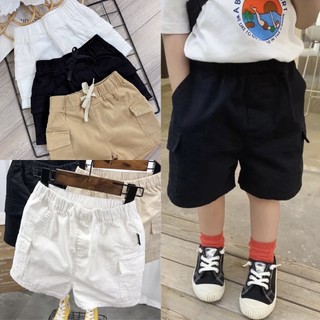 Quần short bé trai bé gái đùi kaki túi hộp 3 màu