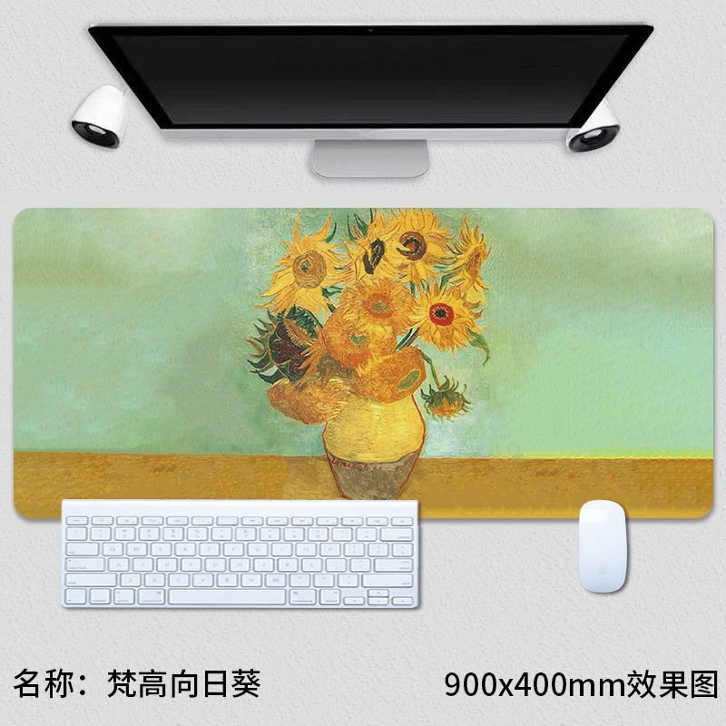 Tấm Lót Chuột Cỡ Lớn In Họa Tiết Tranh Sơn Dầu Van Gogh Độc Đáo Phong Cách Retro