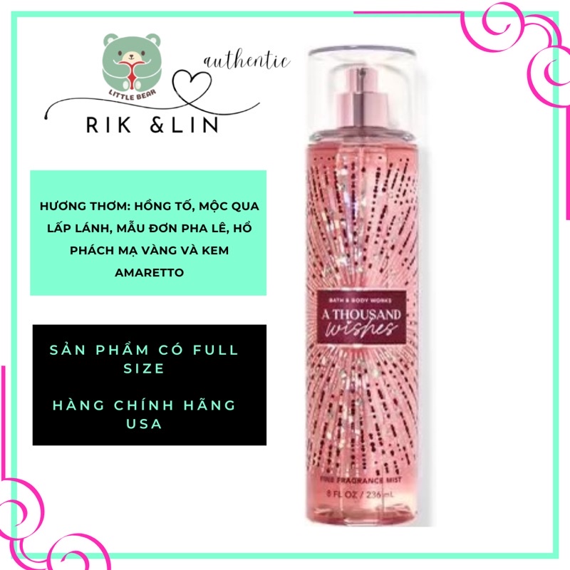 A THOUSAND WISHES - Xịt Thơm Body Mist Bath & Body Works