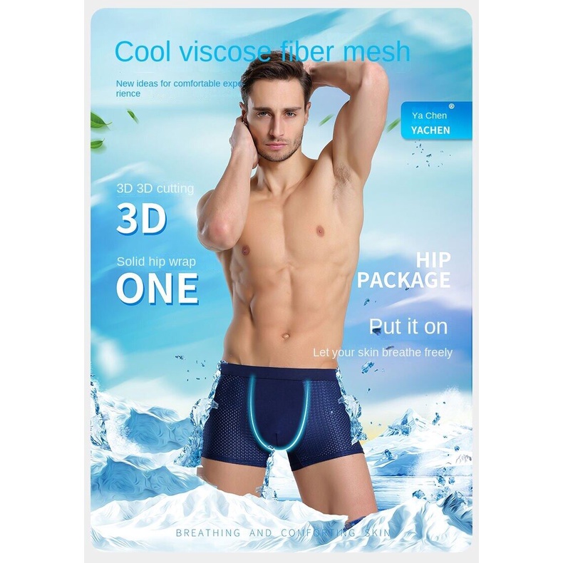 Quần Lót Boxer Dạng Lưới Mỏng Thoáng Khí Thời Trang Mùa Hè Cho Nam