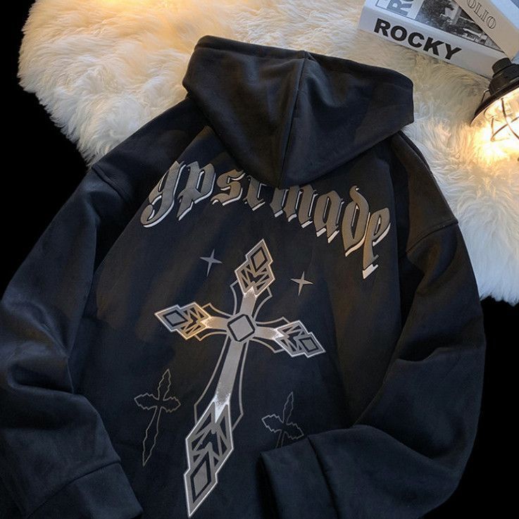 ️ Áo Hoodie Cotton Dáng Rộng Phong Cách hip hop Đường Phố Mỹ Cho Nam Nữ