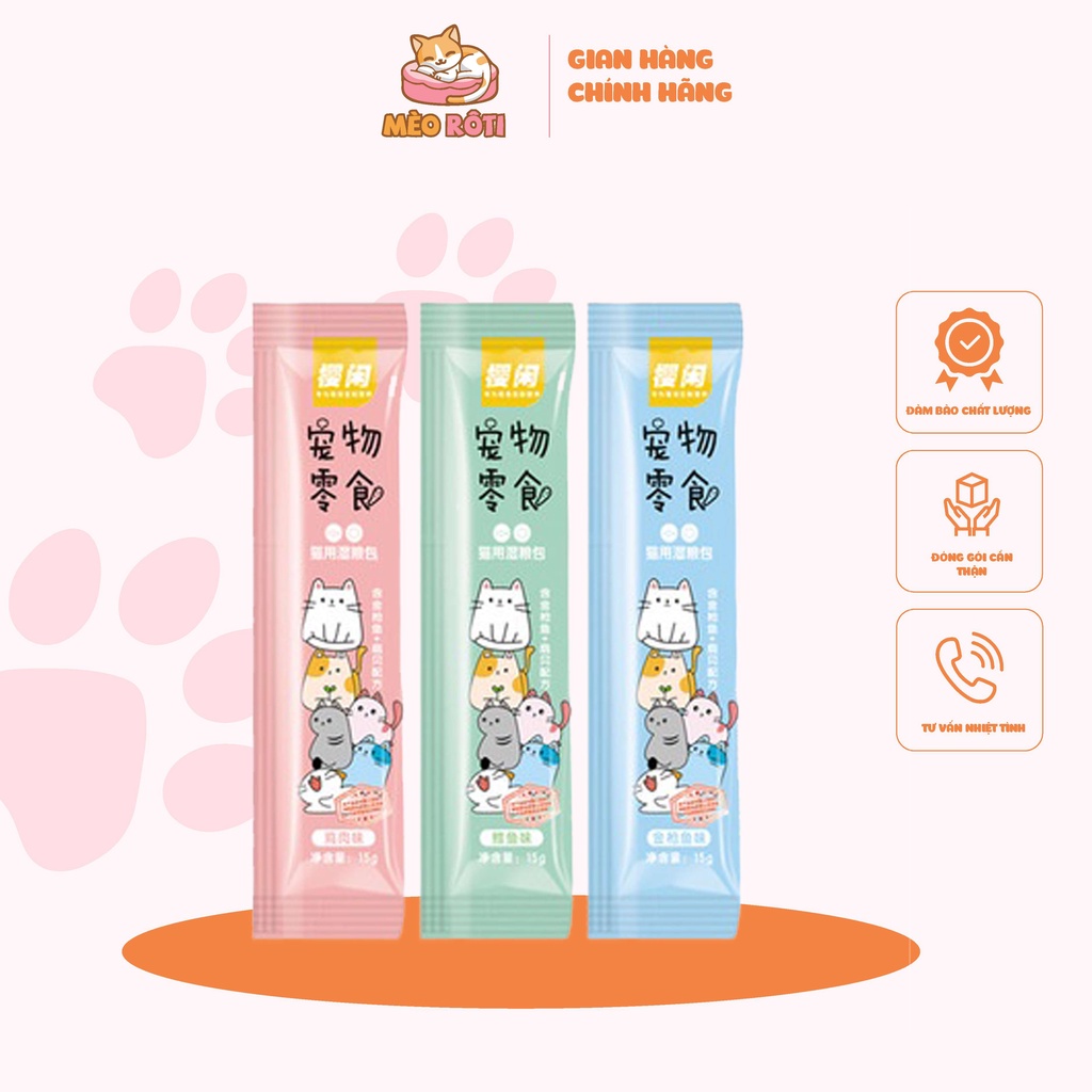 Combo 100 Thanh Súp Thưởng Cho Mèo Shizuka 15gr