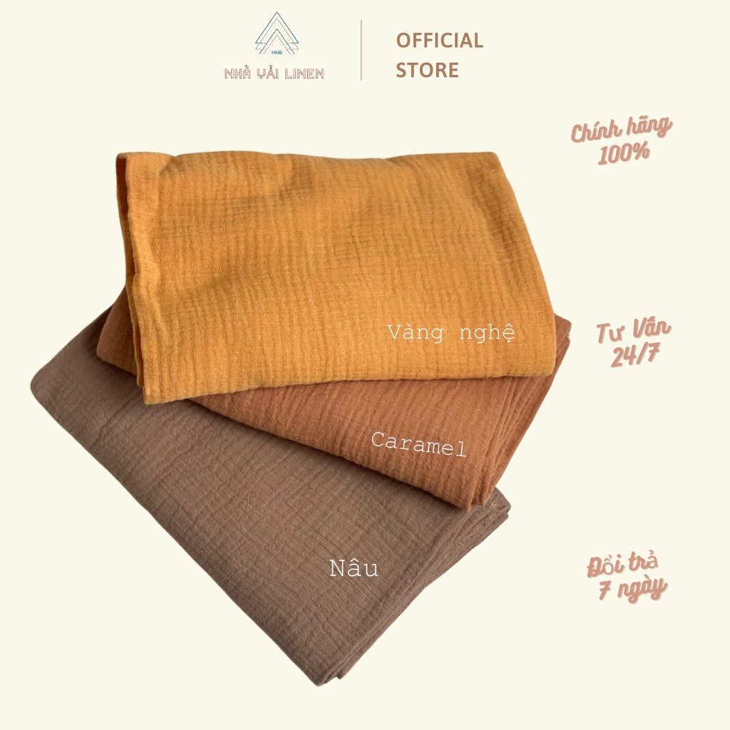 Vải Xô Muslin Trơn 1 Nhà Vải Linen