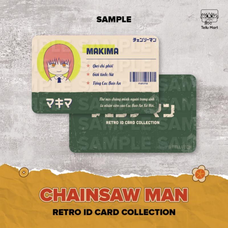 Thẻ Bài ID Card Chainsaw Man Retro Collection