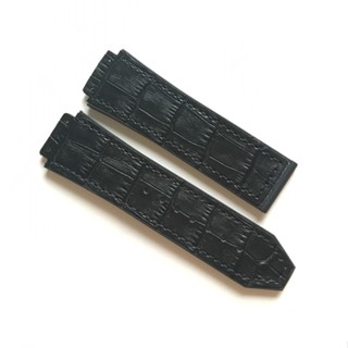 Dây đồng hồ H.U.B.O.T da vân cá sấu đen size 42, 38 nam, 38 nữ, 34 [tặng tua vít thay dây]