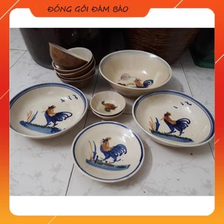 Combo chén dĩa xưa con gà 5 người ăn