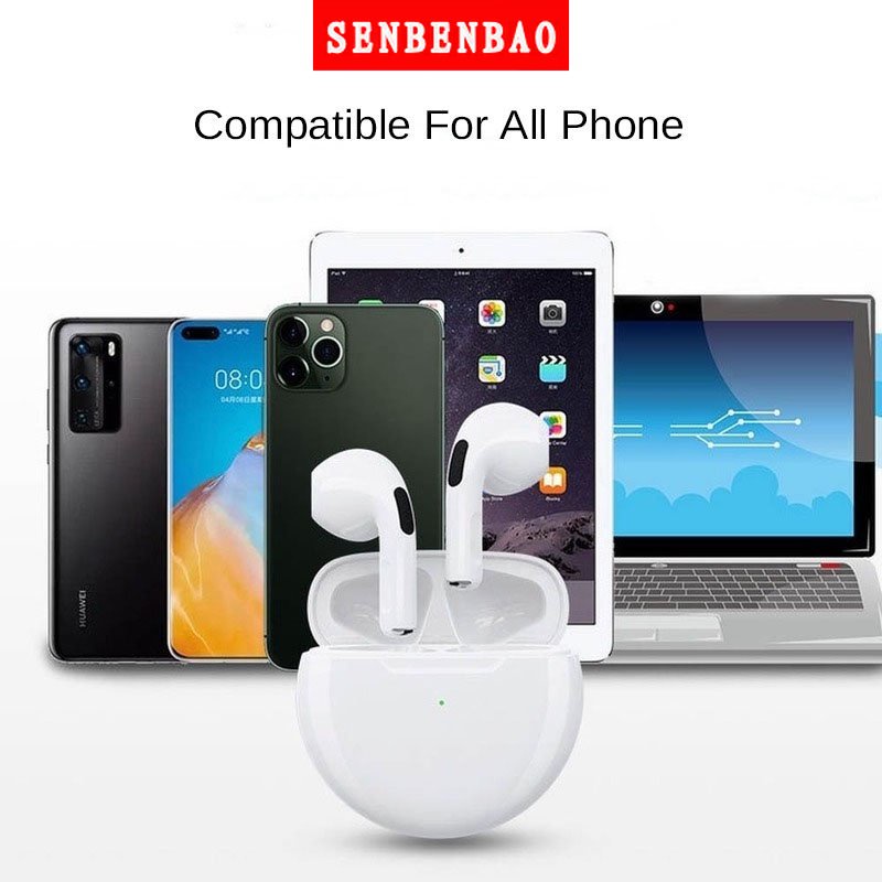 Tai nghe bluetooth không dây SENBENBAO Air Pro 6 TWS có micro hỗ trợ tập thể thao thích hợp cho Apple IPhone Xiaomi